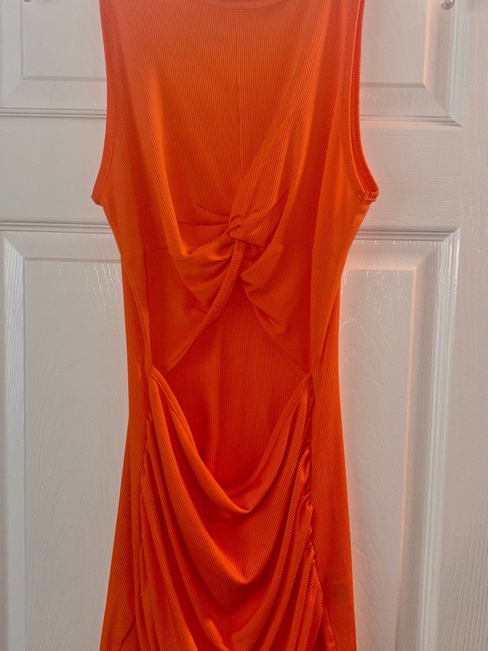 SHEIN Orange Twist-front Midi Dress